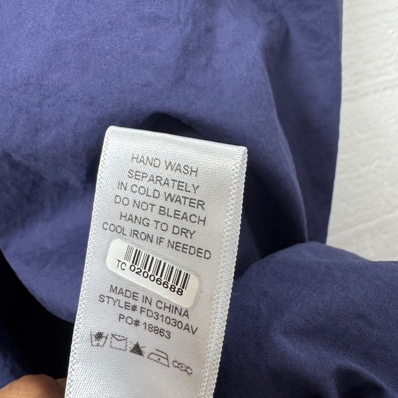 FATE Navy Puff Sleeve Ruffle Hem Mini Women Dress Large Cottagecore Fairy Casual - Picture 9 of 9